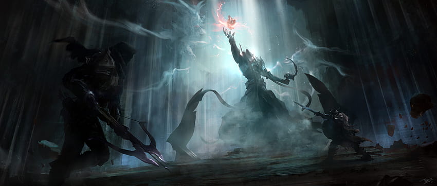 del juego Diablo III: Reaper Of Souls con etiquetas: Malthael, Barbarian, Demon Hunter, MacBook Pro, diablo iii reaper of souls fondo de pantalla