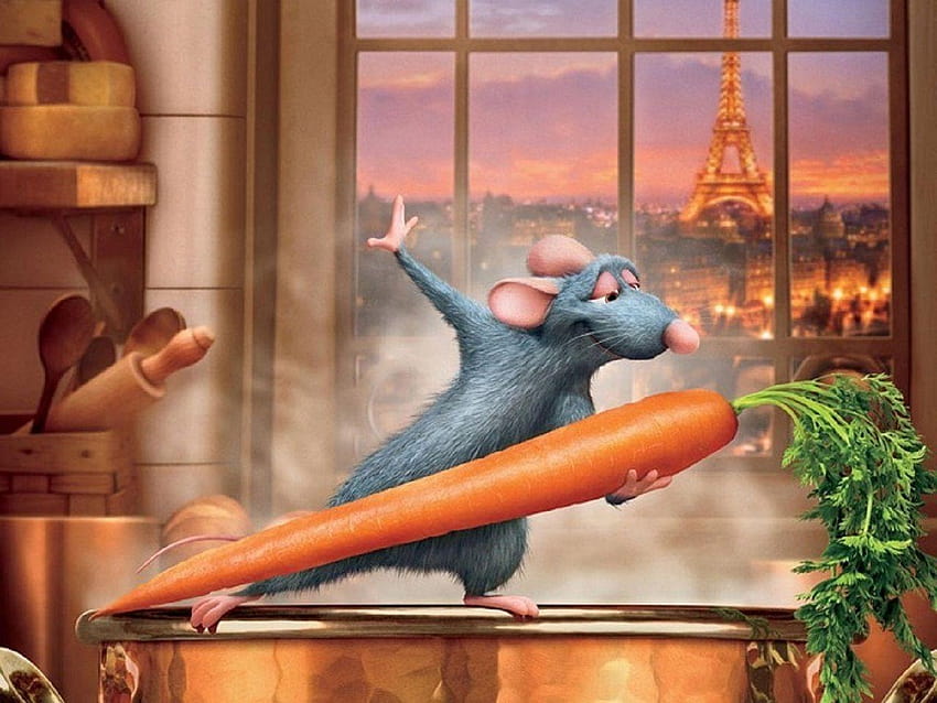 Tanzen mit einer Karotte und Hintergründen, Ratatouille-Film HD-Hintergrundbild