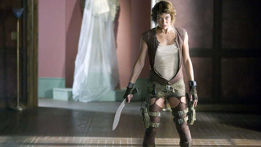 Resident Evil: การสูญพันธุ์เต็มรูปแบบและพื้นหลัง, การสูญพันธุ์ของถิ่นที่อยู่ของ Milla Jovovich วอลล์เปเปอร์ HD