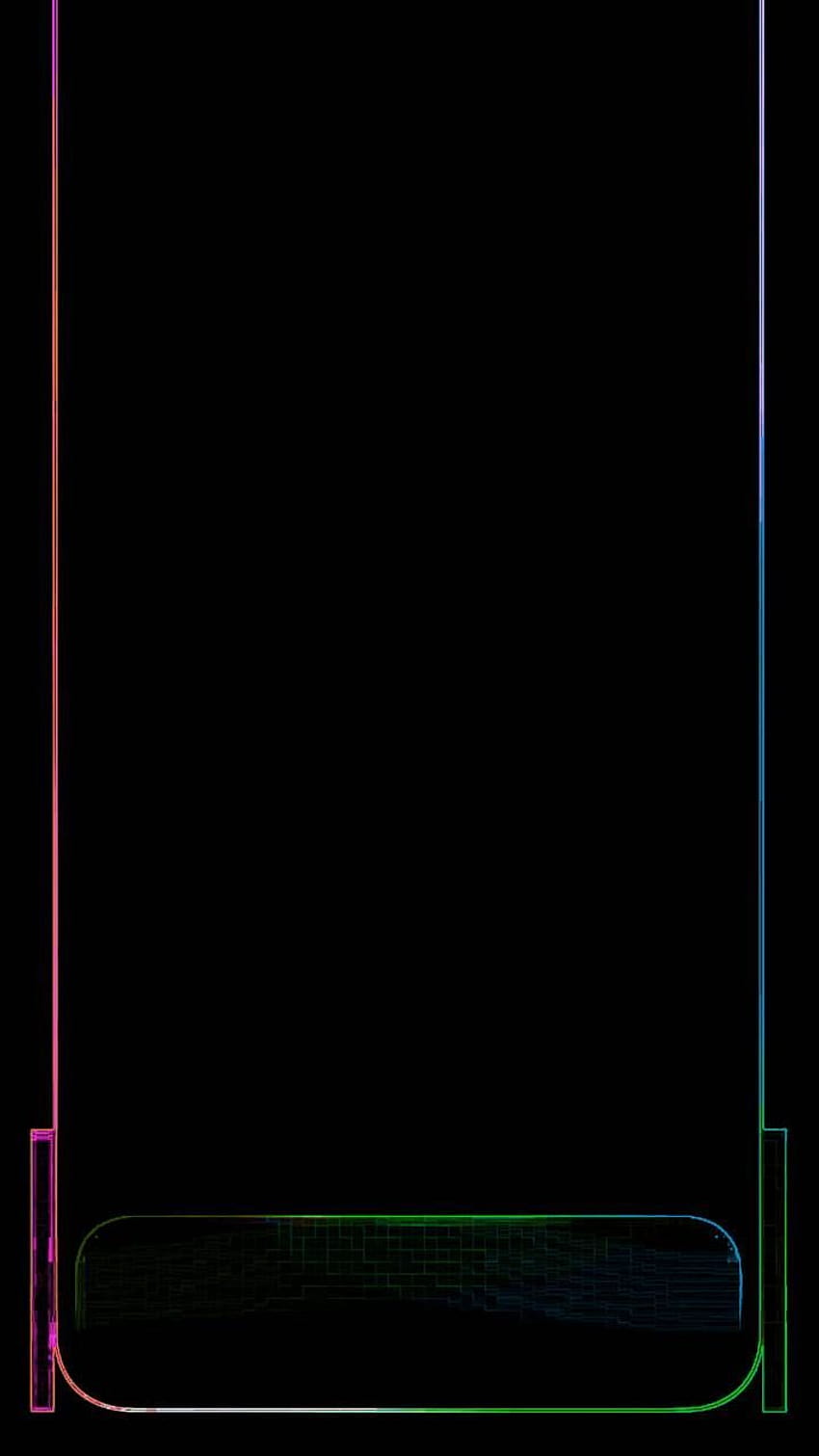 Neon iPhone X, perbatasan neon wallpaper ponsel HD