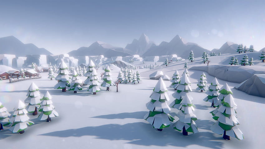 [Unity] Lowpoly Environments, low poly winter HD wallpaper