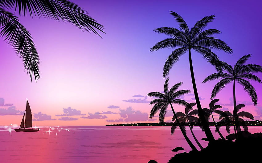 Pink Tropical Beach, розов плаж HD тапет