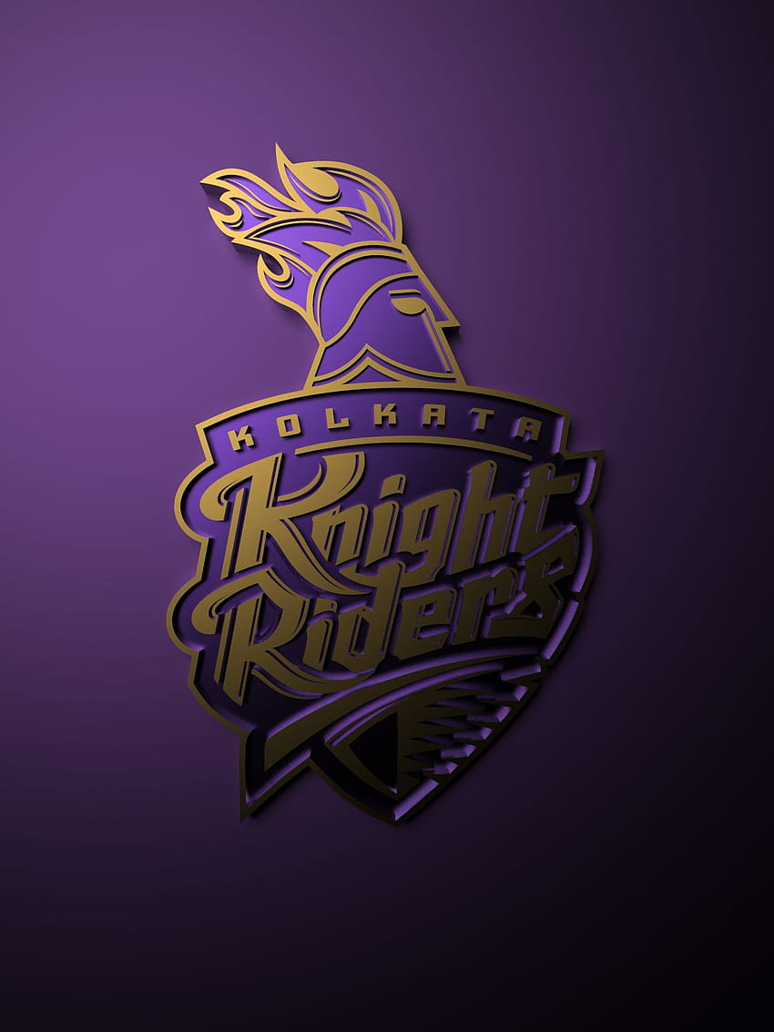 Kolkata Knight Riders IPL poster con logo metallico dipinto, logo della squadra ipl Sfondo del telefono HD