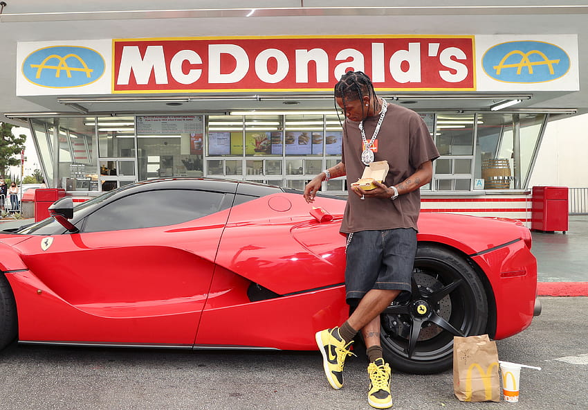 O McDonald's acabou de abandonar a refeição de Travis Scott quando o rapper se juntou à lenda da NBA Michael Jordan como as únicas duas pessoas com refeições com o nome deles, travis scott burger papel de parede HD