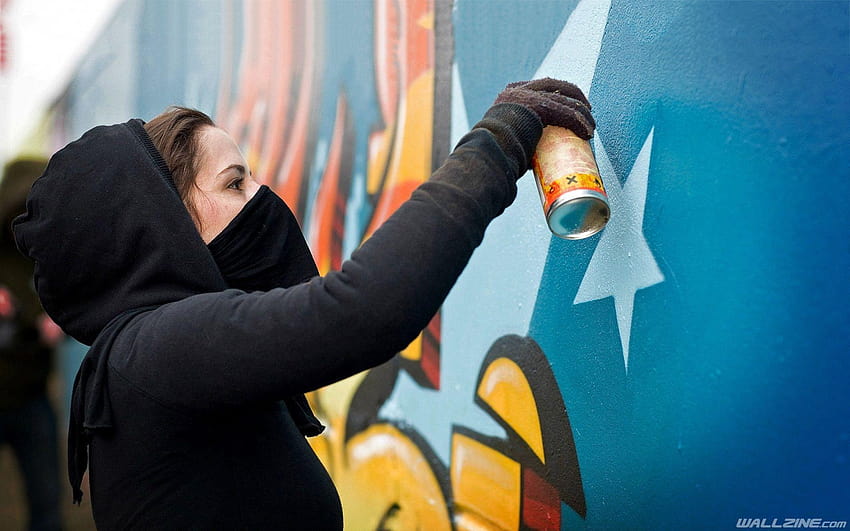 Graffiti Sprayer, spraying HD wallpaper