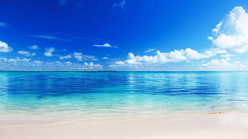 Paisaje de mar azul ., paisaje de fondo de pantalla