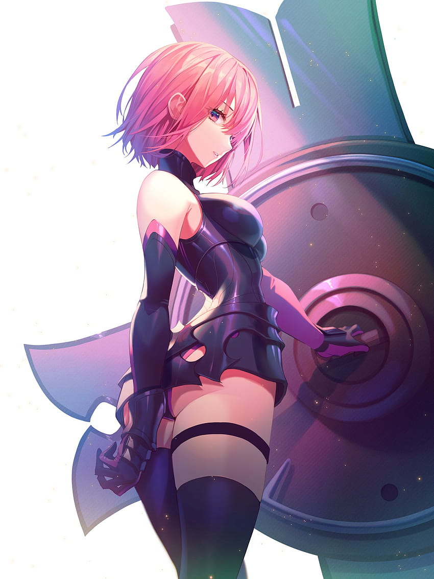Mashu Kyrielight Fate Grand Order Fate Series Women Pink Hair Looking At Viewer Armor Thigh Highs El HD phone wallpaper