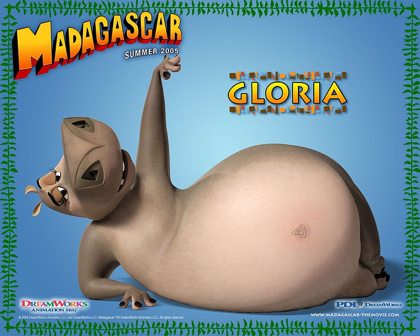 Глория Хипопотамът от Мадагаскар Cg Анимационни филми HD тапет