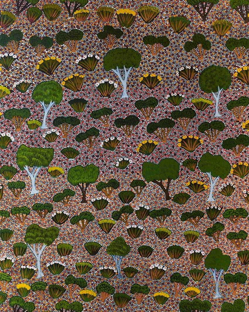 Lilly' Aboriginal art in green, aboriginal paintings HD phone wallpaper