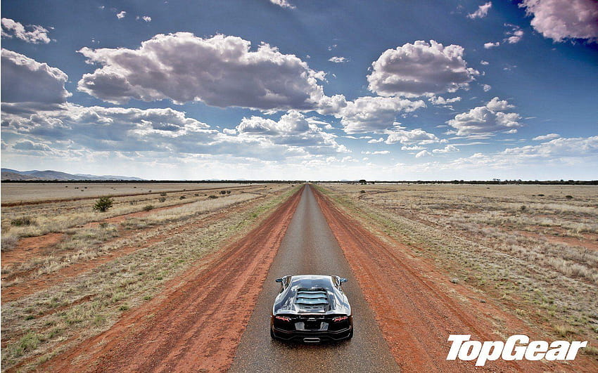 Clouds Top Gear deserts Lamborghini roads supercars Lamborghini, driving HD wallpaper