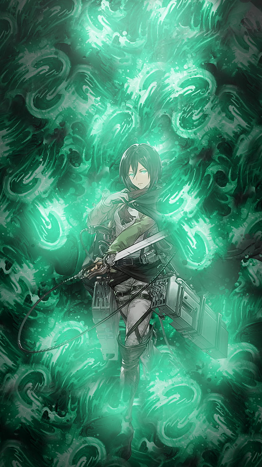 I made Mikasa for mobile : ShingekiNoKyojin, attack on titan season 4 mobile HD phone wallpaper
