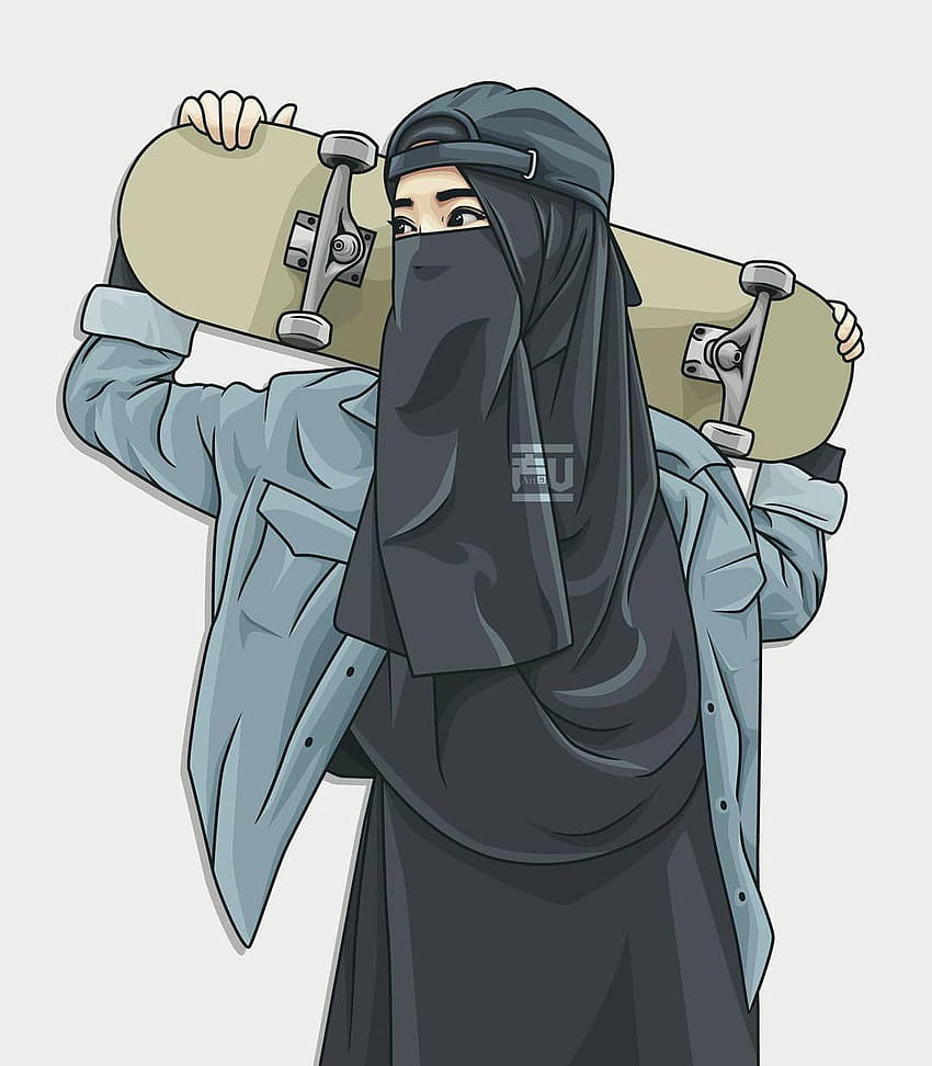 No hay descripción disponible., estética hijab girl anime fondo de pantalla del teléfono