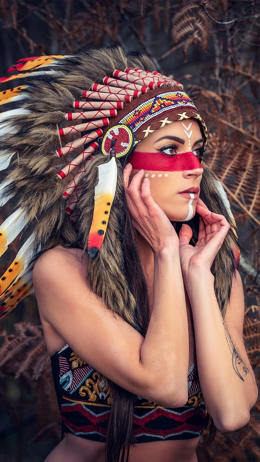 Girl Headdress Native American Ultra Mobile วอลล์เปเปอร์โทรศัพท์ HD