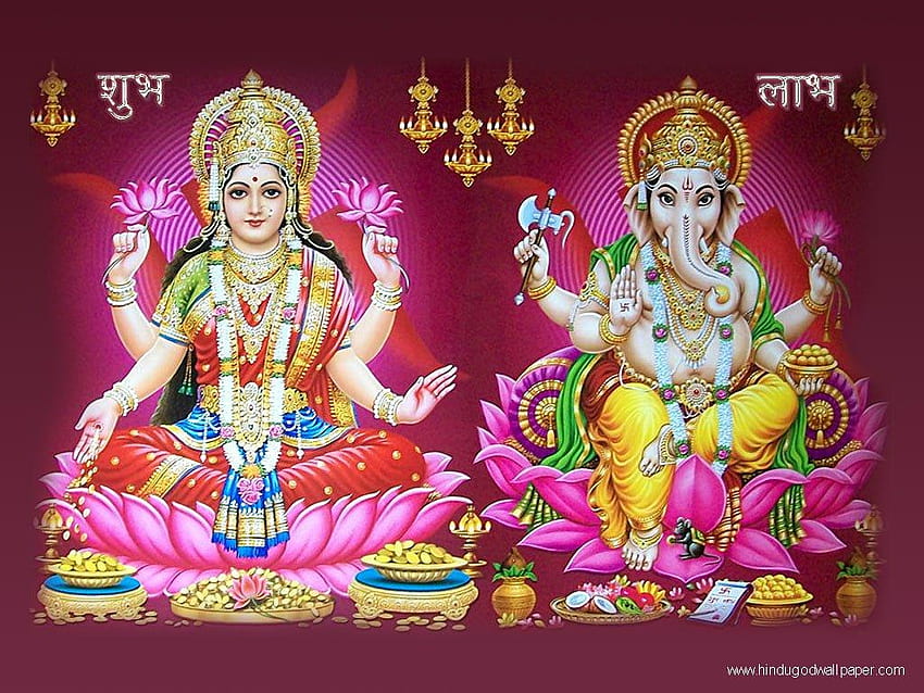 La bella dea Laxmi e il simpatico dio Ganesh, lakshmi ganesh Sfondo HD