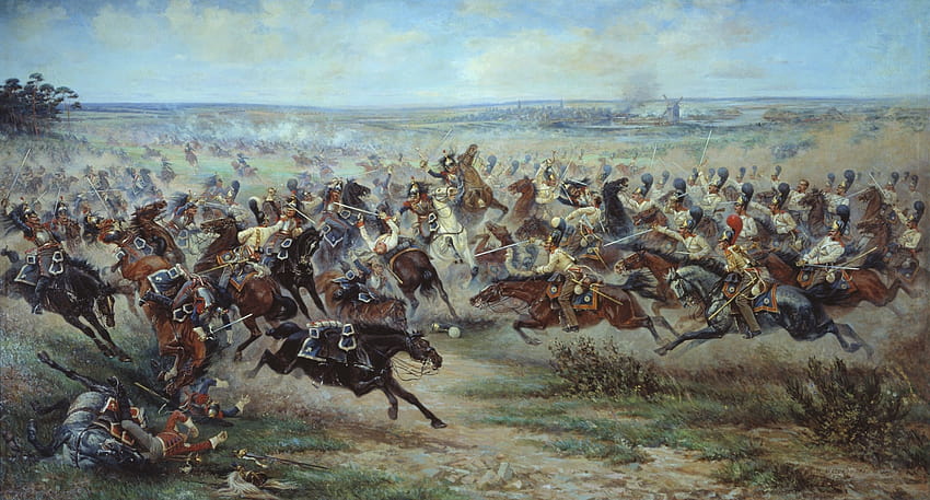 Lukisan sejarah perang pertempuran bersejarah kavaleri napoleon bonaparte Wallpaper HD