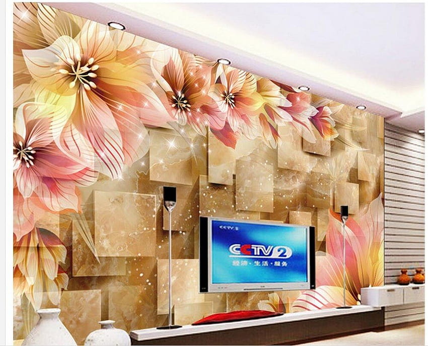 3d pour chambre décoration de la maison lis marbre arrière-plans mur papier peint Fond d'écran HD