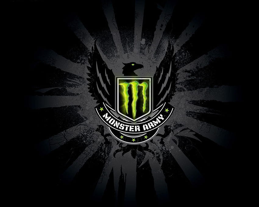 Logo Monster Army con un'aquila nera, logo Sfondo HD