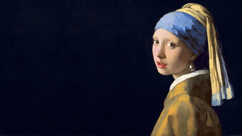 Z Johannes Vermeer Fille avec une boucle d'oreille en perle Original Fond d'écran HD