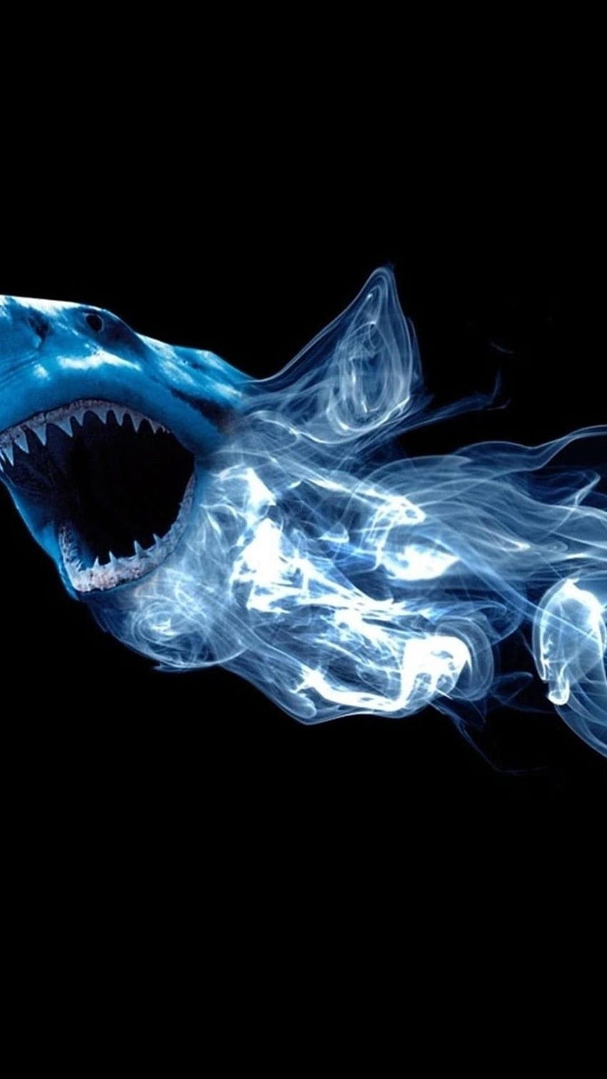 Abstract Shark Neon Light Smoke Android, shark android HD phone wallpaper