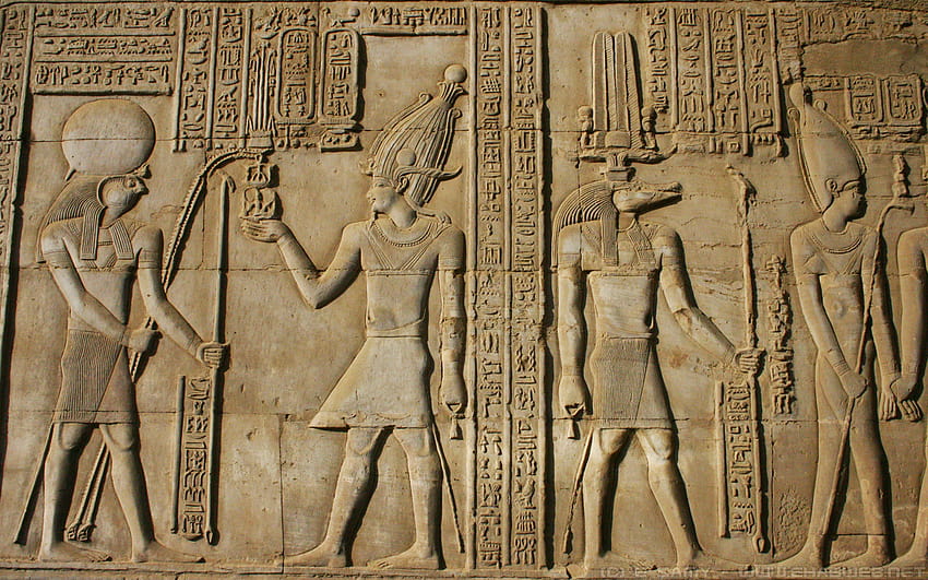 5 hiéroglyphes égyptiens, anciens hiéroglyphes égyptiens Fond d'écran HD