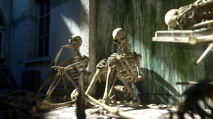 6 Gruseliges Skelett, Leichenhalle HD-Hintergrundbild