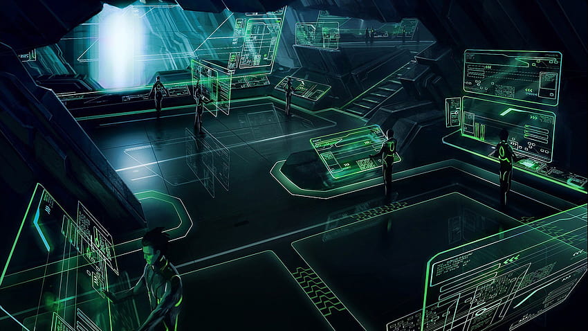 This is a Tron: Evolution concept design, but I would love to have, command center HD wallpaper