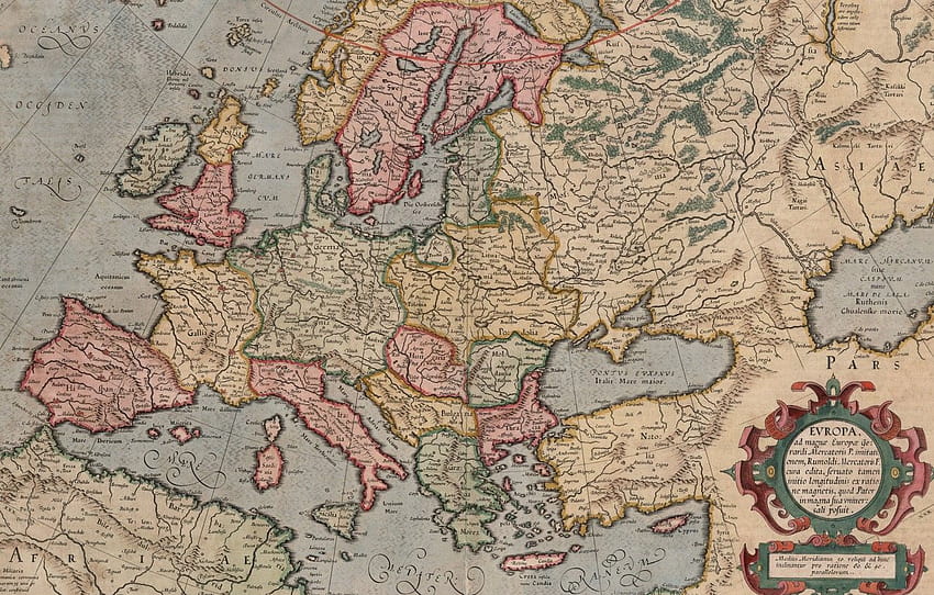 유럽, 유럽, 오래된 지도, 오래된 지도, World Atlas, Atlas Of The World, Atlas Map, Gerard Trader, Gerardus Mercator, Amsterdam 1623, 섹션 текстуры, 세계 아틀라스 지도 컴퓨터 HD 월페이퍼