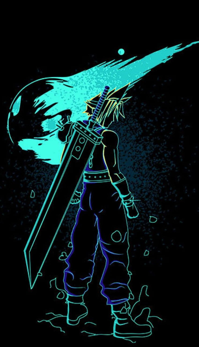 Cloud Strife • Final Fantasy VII, ff7 phone black HD phone wallpaper ...