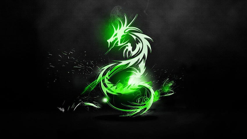 Green Flame Dragon HD wallpaper