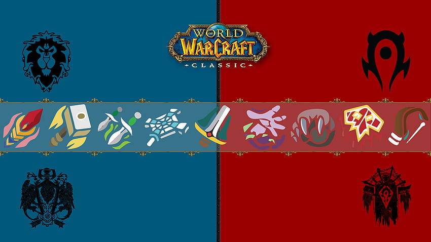 WoW with vector class icons : classicwow, classes HD wallpaper