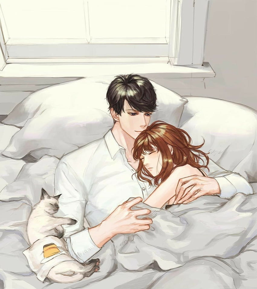 Anime couples sleeping