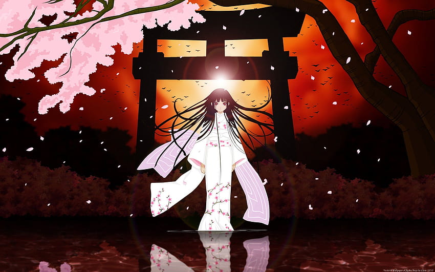 anime, Jigoku Shoujo, Enma Ai, Cherry blossom, Traditional clothing, Anime girls / and Mobile Backgrounds HD wallpaper