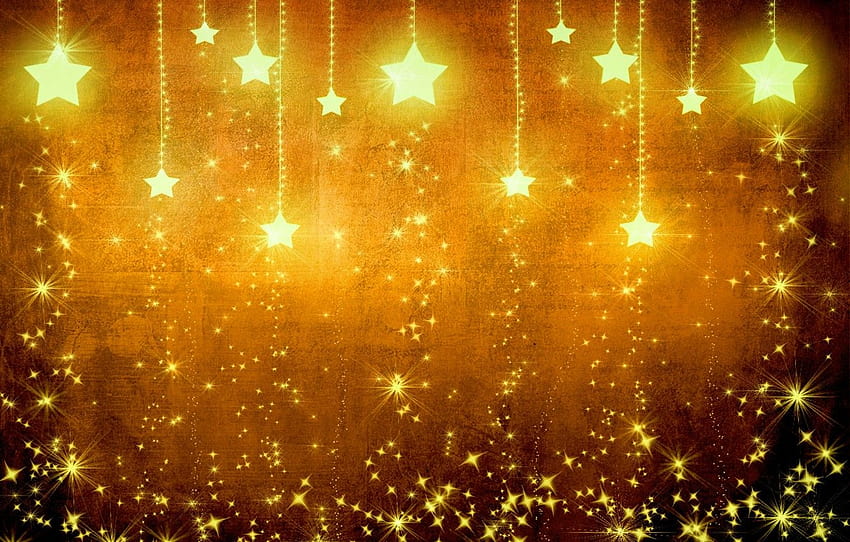 stars, light, yellow, background, gold, holiday, texture, brown , section текстуры, gold stars HD wallpaper