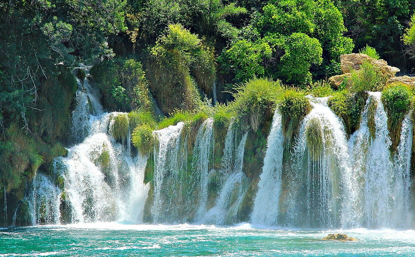 croatie parc national des lacs de plitvice cascades, cascade parc national de krka croatie Fond d'écran HD