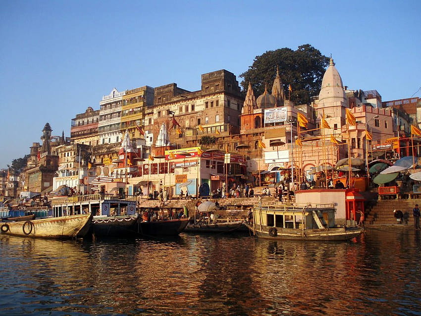 Varanasi Ganga Ghat при 1024x768 и високо HD тапет