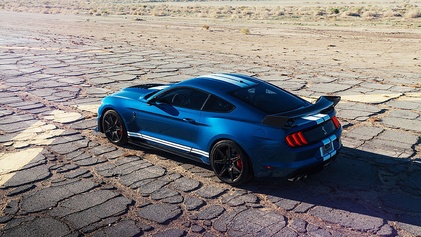 2020 Ford Mustang Shelby Gt500 Blue Top View, shelby gt 500 HD wallpaper