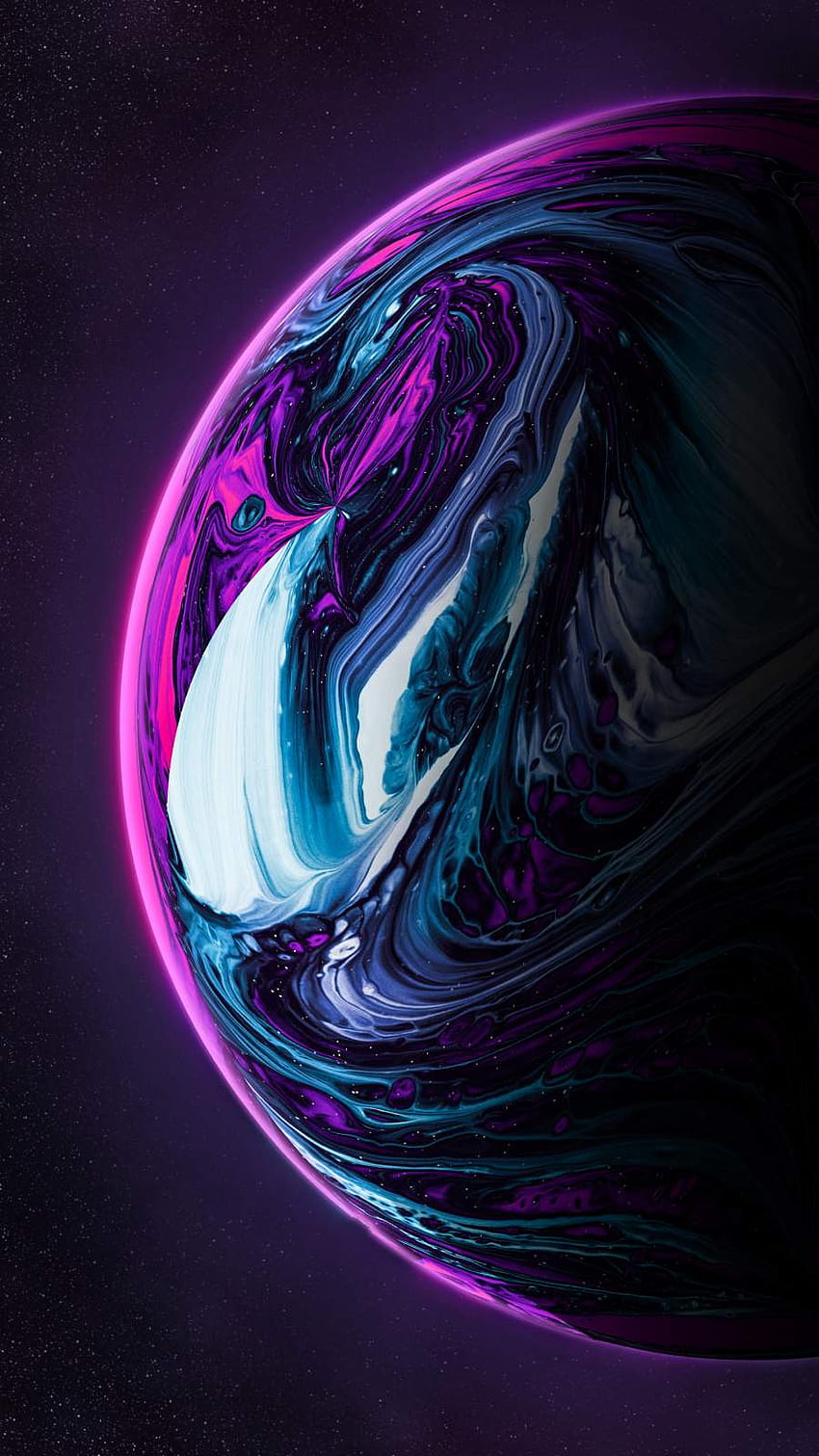 Fluid Blue Planet iPhone X, iphone planet purple HD phone wallpaper