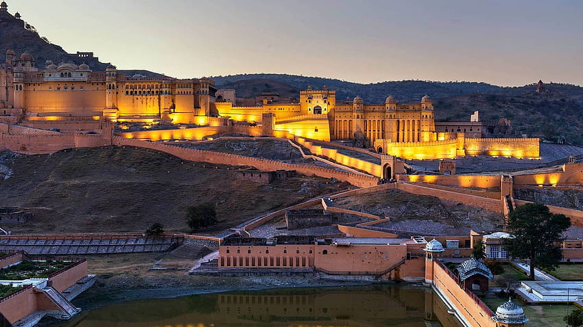 Benteng Amber dekat Jaipur, Rajastha oleh Microsoft, benteng Wallpaper HD