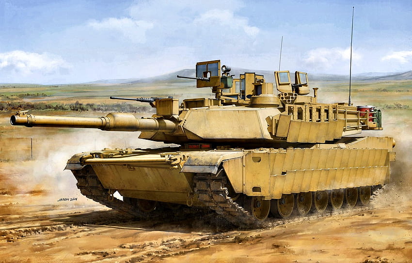 Abrams, Angkatan Darat AS, M1 Abrams, M1A2 SEP, Tank tempur utama AS, senapan mesin 2x7.62mm М240, senapan mesin 1x12.7mm М2НВ , bagian оружие Wallpaper HD