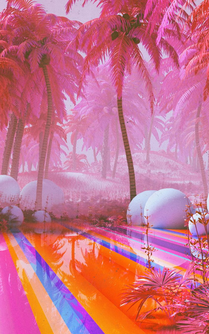 Retrowave, ilustraciones, bosque, palmera, 800x1280, Samsung Galaxy Note GT, retrowave 800x1280 fondo de pantalla del teléfono