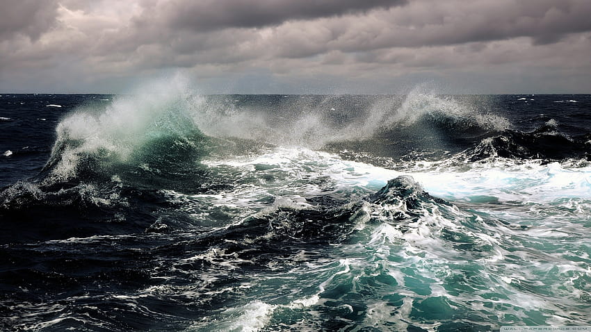 Stormy Ocean ❤ dla • Podwójnych monitorów, wzburzone morze Tapeta HD