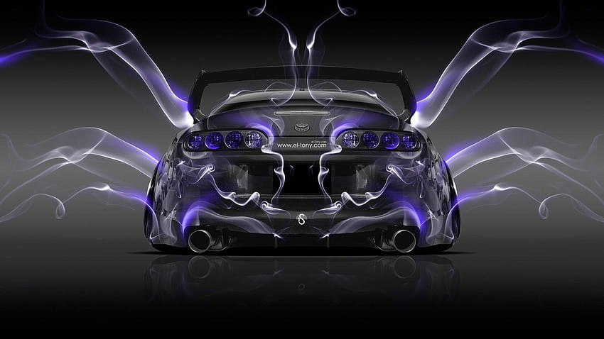 : bunt, Illustration, JDM, Super Car, Toyota Supra, Supra-Logo HD-Hintergrundbild