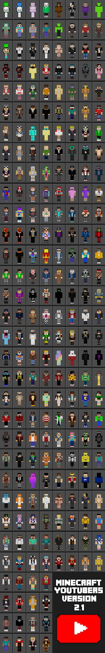 famous minecraft youtubers skins