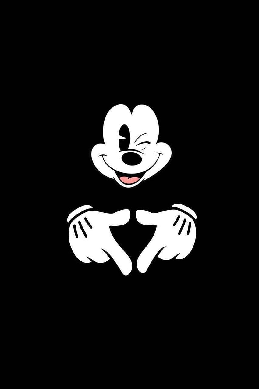 de inicio Mickey Mouse en blanco y negro fondo de pantalla del teléfono