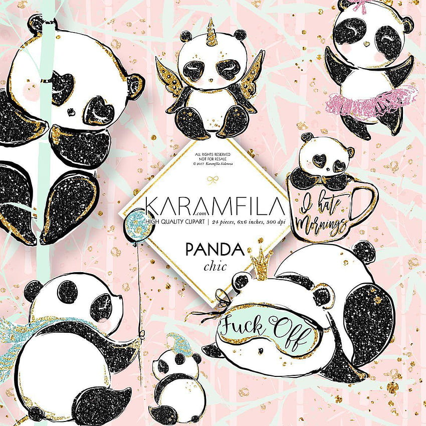 Panda Clipart Cute Pandas Planner Stickers Glitter Bamboo, pandacorn HD phone wallpaper