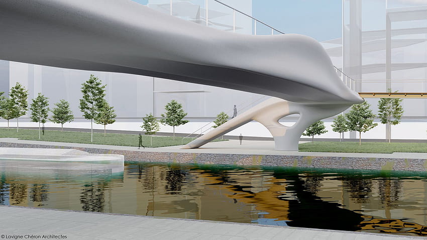 XtreeE para ponte de pedestres em impressão 3D para os Jogos Olímpicos de Paris em 2024 papel de parede HD