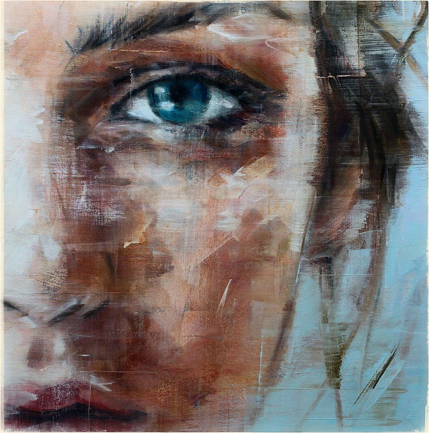 : 1440x1455 px, KUNST, blau, Augen, Gesicht, Öl, Gemälde, Frau 1440x1455, Ölgemälde Frauen HD-Handy-Hintergrundbild