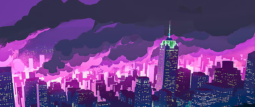 Promare Night City [3840x2160] :, pink city HD wallpaper