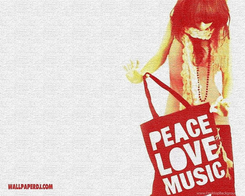 Peace Love Music Graphic Design Girl HD wallpaper