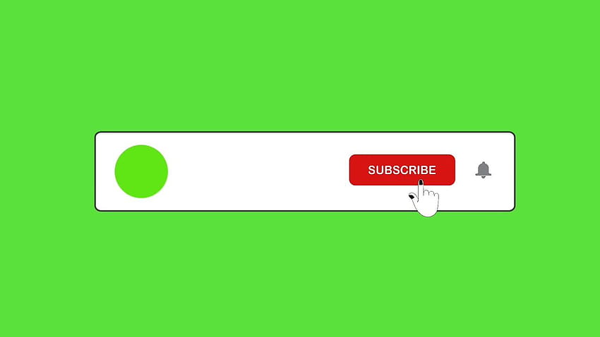 Przyciski subskrypcji YouTube i animacja ikony dzwonka Zielony ekran Tapeta HD